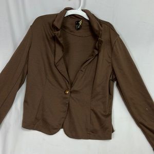 #0961 C’esttoi Authentic Brand Brown Button-Up Blazer | Size: XL